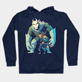 kafka hibino with monster - kaiju no 8 Hoodie